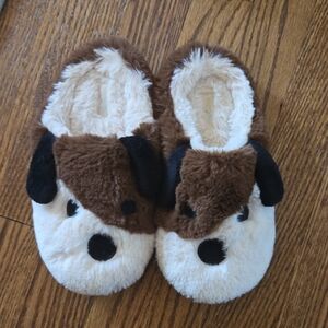 Crewcuts Brown and White Dog Slippers